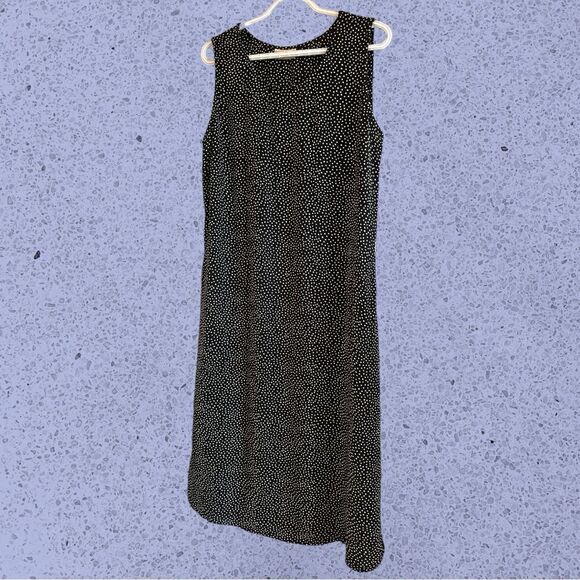 Vintage 90s midi black polkadot dress - Picture 3 of 8